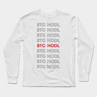 BTC HODL Typography (red) Long Sleeve T-Shirt